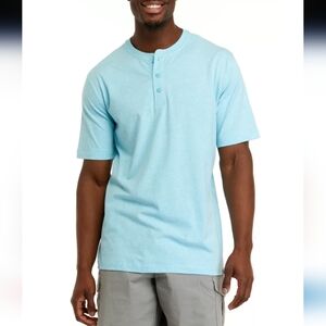 Ocean + Coast®Short Sleeve Jaspe Henley Shirt, Mint XXL